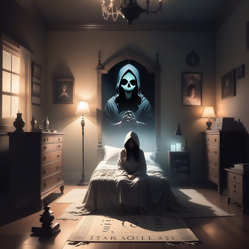 An entity appearing over a bed from a young women using a Ouija Board